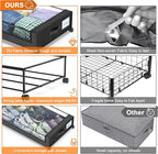 Under Bed Storage with Wheels, 4 Pack Under Bed Storage Containers with Dividers & Clear Lids, XXL 65L Under the bed storage 