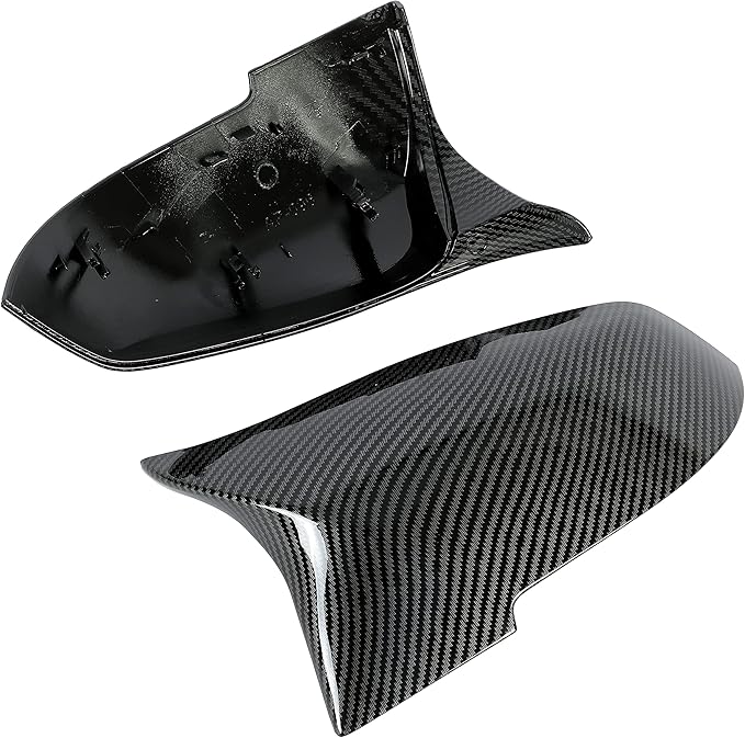 ECOTRIC Side Mirror Covers Door Mirror Cap Compatible with BMW F20 F21 F22 F23 F30 F31 F32 F33 F34 F36 F87 X1 E84 Rearview Replacement Carbon Fiber Style Pair