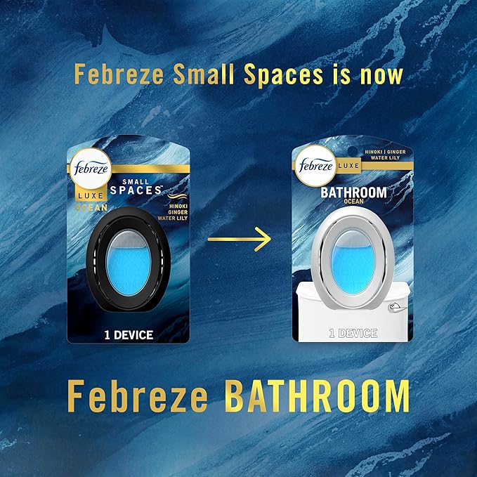 Febreze Bathroom Air Freshener, Odor-Fighting, Plug In Alternative, Air Fresheners for Home and Bathroom and Kitchen, Closet 