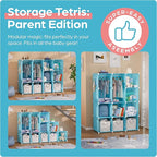 CUBEDIY Baby Closet Organizer for Nursery - Durable Baby Wardrobe Armoire for Closet - Customizable Dresser Shelves - Waterpr
