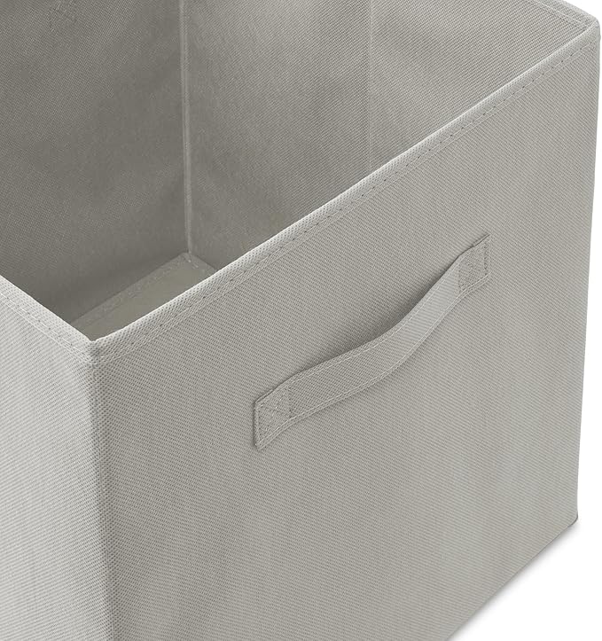 Casafield Set of 6 Collapsible Fabric Cube Storage Bins, Light Gray - 13" Foldable Cloth Baskets for Shelves, Cubby Organizer