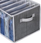 Zilink Upgraded Wardrobe Clothes Organizer with Support Board Clear Jean Organizer for Closet with 7 Grids Pants Organizer fo