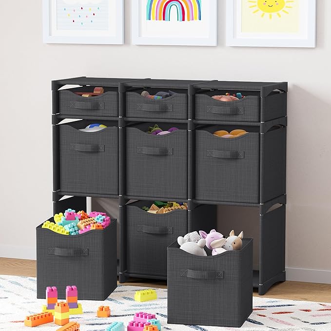 Cube Storage Organizer with Storage Bins Included - The Perfect Closet Organizers and Storage Solution. Includes 9 Storage Cu