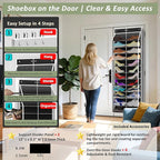Kotkn 24-Pair Over Door Shoe Organizer for Family & Kids, Double Sided | Hanging Storage for Sneakers, Boots, Toys & Room Org