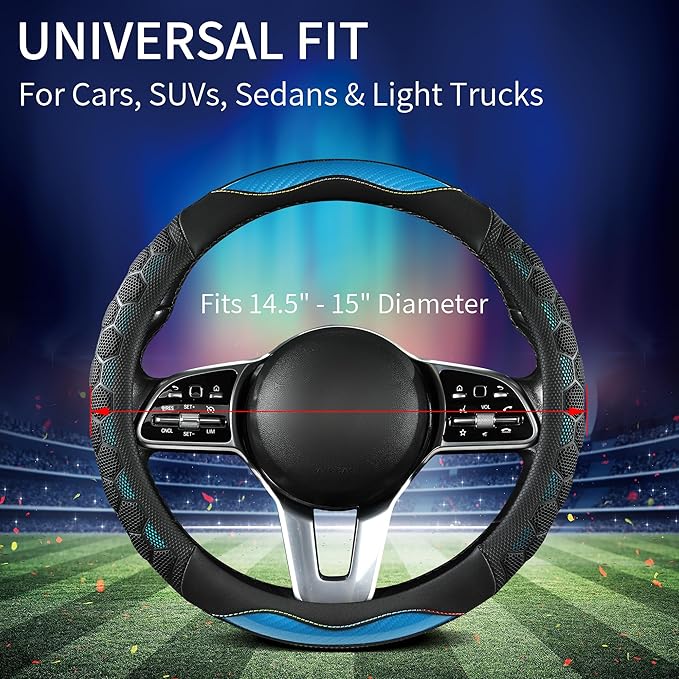 PU Leather Steering Wheel Cover 14.5-15 Inch