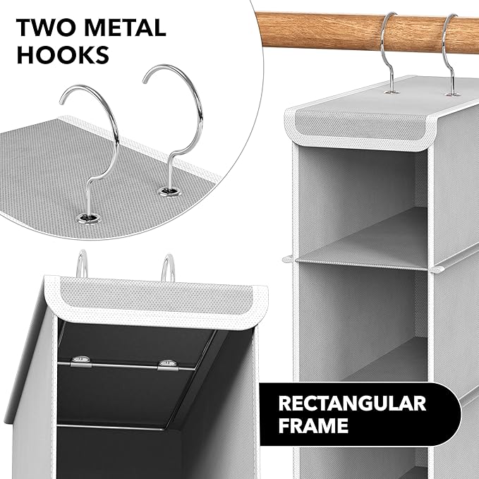 Simple Houseware 2 Pack 10 Shelves Hanging Organizer, Gray