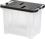 IRIS USA File Box File Organizer w/Wing Lid for Letter/Legal File, Water Resistant Document Box, BPA-Free Plastic Storage Bin