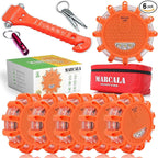 Marcala 6‑Pack LED Road Flares | DOT Compliant Emergency Lights for Vehicles with Batteries, Whistle & Case | Flares Emergenc
