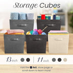 Reli. 11 Inch Cube Storage Bins (12 Pack) | Cube Organizer Bins | 11x11 Fabric Storage Boxes | Collapsible, Foldable Fabric C