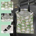 Cute Frog Car Garbage Bag,Waterproof Small Car Trash Bag Hanging Back of Seat,Drawstring Hanging Car Trash Bag with Adjustable Buckle for Car Accessories