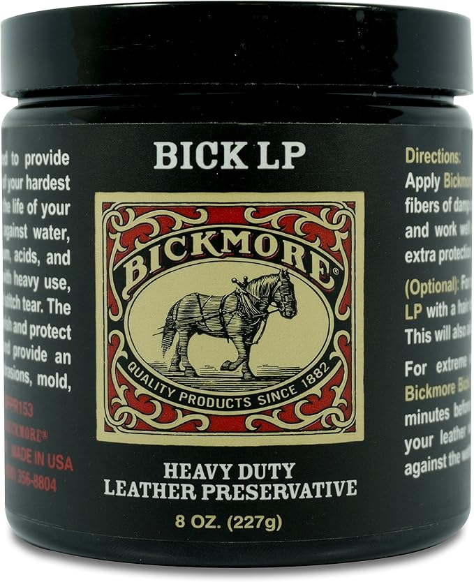 Bickmore Heavy Duty Leather Conditioner, Scratch Repair - LP 8oz | Preservative, Protector & Restorer Balm for Dry, Cracked, 