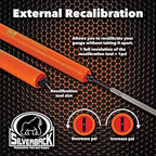Silverback Hi-Visibility Orange Dual Foot Commercial Truck Tire Pressure Gauge, Recalibratable. Heavy Duty Stick Gauge with Black Metal Bar, Range 10-150 PSI in 2 PSI Increments.