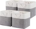 MidmmVick 13 x 13 Inch Cube Storage Bins, 4 Pack Large Collapsible Fabric Storage Bin with Ropes, Foldable Storage Cubes for 