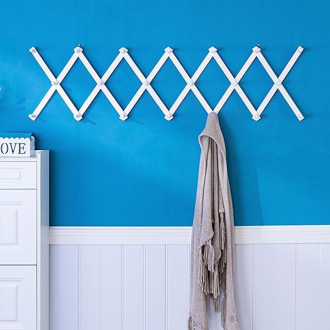 SKOLOO Hat Rack for Wall with 20 Hooks, Solid Wooden, Modern, Expandable Coat Rack Wall Mount for Coats, Hats, Bags, Baseball
