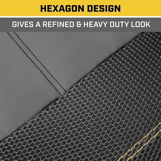 Cat FlexHybrid Car Seat Covers, Gray Premium Faux Leather + Mesh Seat Covers for Cars Trucks SUV, Universal Fit Car Seat Cove