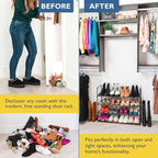 Sundaze Shoe Rack - 4 Tier Shoe Rack for Front Door Entrance, Sturdy Long Shoe Organizer for Closet, Bedroom, Entryway, Garag