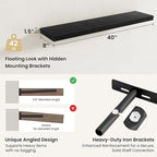 Fun Memories Floating Shelves for Wall, Rustic Wood Wall Mounted Shelves for Bathroom, Bedroom, Living Room & Kitchen, Storag