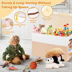 Mabahoo Large Toy Box, Collapsible Sturdy Storage Chest With Lids, Kids Toy Chest Storage Organizer Toddler Bin Boxes for Liv