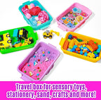 Carolart 3 Pack,Empty Sensory Bin,13.5 Inch Storage Container,Portable Plastic Storage Bins, Stackable Play Tray for toys,art
