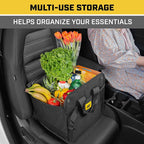 CAT FlexTrunk Car Trunk Organizer Storage - Collapsible Dual-Compartment Automotive Adjustable Pockets Expandable Sturdy Multipurpose