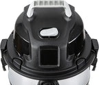 Amazon Basics Wet Dry Shop Vacuum Cleaner, 6 Gallon, 3.5 HP Stainless Steel, with Filter, Grey/Black