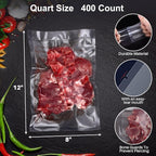 AENTGIU 400 Vacuum Sealer Storage Bags, 8x12 Inch Seal a Meal Bags, BPA Free Quart Bags, Compatible with All Heat Vacuum Seal