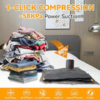Travel Vacuum Bags for Clothing with Rechargeable Cordless Pump,Vacuum Storage Bags,9 Pack Vacuum Bags,Compression Packing fo