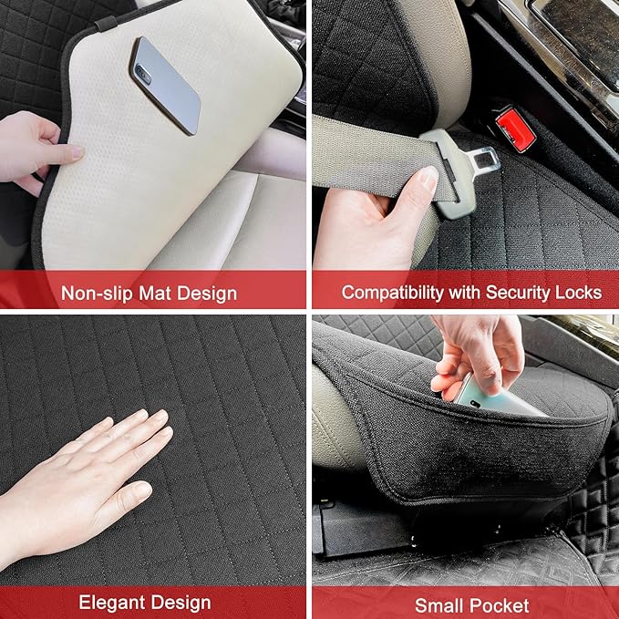 Linen Car Seat Covers Front Seat Covers Breathable Cloth Fabric Car Seat Protector - Universal Fit for Cars, Vans, SUVs, Truc