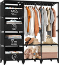 Portable Closet, Easy Assembly, Large Capacity Wardrobe Closet, Sturdy and Stable Clothes Rack with Shelves 4 Storage Baskets