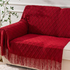 BATTILO HOME Christmas Decor Red Throw Blanket for Couch, Boho Bed Throws for Foot of Bed, Decorative Red Throws for Sofa Liv