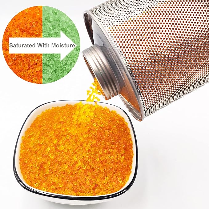 750 Grams 3 Pack Gun Safe Dehumidifier, Reusable Canister Desiccant Dehumidifier, Rechargeable 1.65 Lbs Indicating Silica Gel