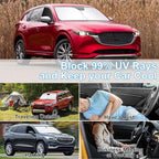 3PCS Car Window Shades Front Windshield Sun Shade Foldable Window Shade Custom Fit for 2017-2024 Mazda CX-5 Accessories Car Shades for Front Windows Anti-UV Rays Block Heat