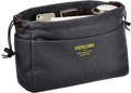 Vercord Canvas Handbag Organizers, Sturdy Purse Insert Organizer Bag in Bag, 10 Pockets Grey Large
