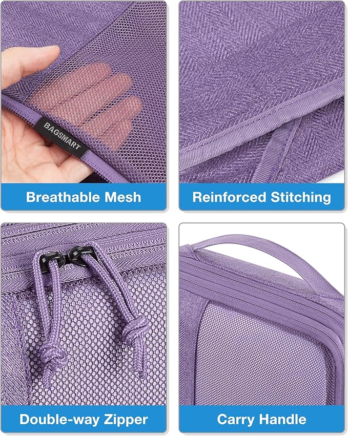 BAGSMART Compression Packing Cubes for Travel, 6 Set Packing Cubes for Carry on Suitcases, Compression Travel Cubes & Suitcas