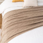 BATTILO HOME Khaki Throw Blanket for Couch, Boho Bed Tan Throws, Spring Decorative Taupe Throw for Sofa Foot of Bed, 50"x60"