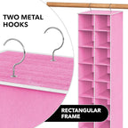 Simple Houseware 20 Section Shelves Hanging Shoes Organizer Holder for Closet, Pink