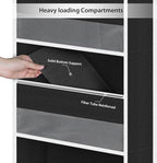 Univivi 5-Shelf Fabric Door Storage Over Door Hanging Organizer with 4 Large Pockets and 3 Small PVC Pockets Nursery Closet C