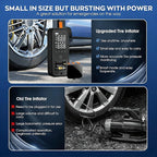 Tire Inflator Portable Air Compressor, 6000mAh Air Pump for Car Tires 160 PSI Portable Air Pump with Tire Gauge Pressure & LED Light & Auto Shut-Off Cordless Bike Pump for Car, Motor, Bike, Ball