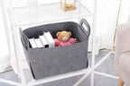 Minoisome Storage Basket Felt Storage Bin Collapsible& Convenient Box Organizer with Carry Handles for Office Bedroom Closet 