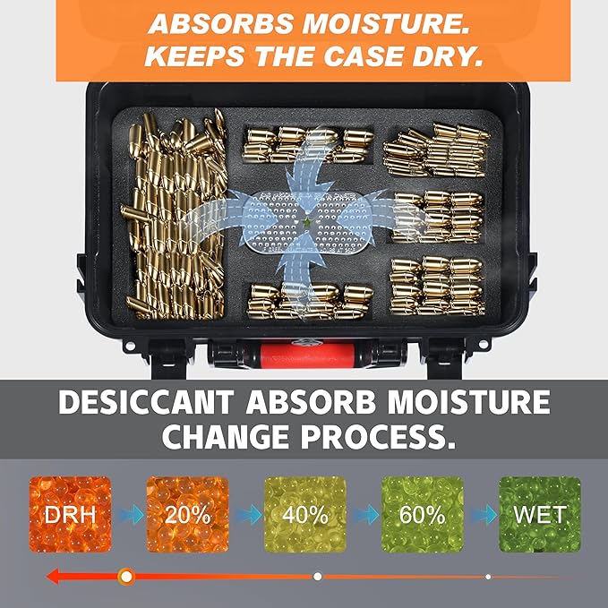 Pistol/Gun/Ammo Case Safe Dehumidifier Silica Gel with Rechargeable Beads, Compact Design and Various Sizes for Vault