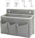 Wall Hanging Organizer Bag/Hanging Baskets with Large Mesh Compartment & 3 Pockets，Over the Door Hanging Organizer Space Savi