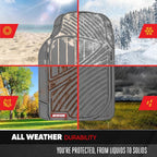 Motor Trend FlexTough Performance All Weather Rubber Car Floor Mats with Cargo Liner – Full Set Front & Rear Odorless Floor Mats for Cars Truck SUV, BPA-Free Automotive Floor Mats (Gray)