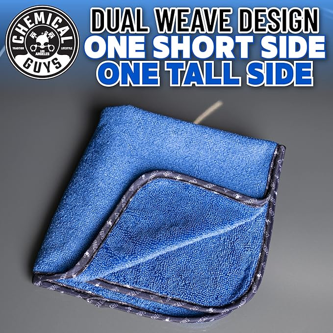 Chemical Guys Professional Grade Premium Microfiber Towels for Cars, Blue, 16" x 16", Ultra-Soft and Scratch-Free Car Detaili