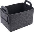 Minoisome Storage Basket Felt Storage Bin Collapsible& Convenient Box Organizer with Carry Handles for Office Bedroom Closet 
