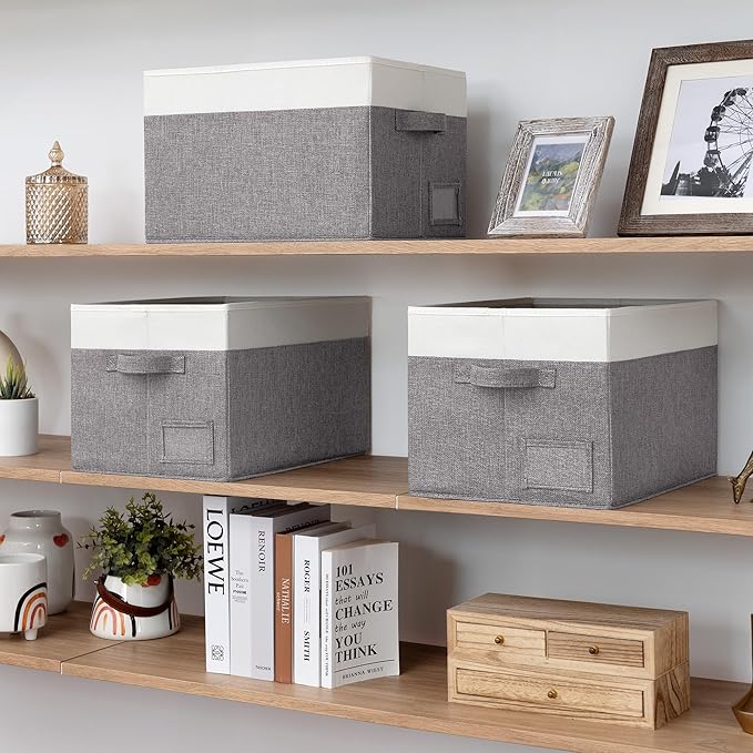 GRANNY SAYS Storage Baskets for Shelves, Fabric Storage Bins for Clothes, Closet Organization Bins, Collapsible Storage Bins 