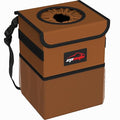 EPAuto Waterproof Car Trash Can with Lid and Storage Pockets, 2.5 Gallon Leakproof, Brown