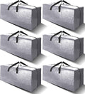 6 Pack Heavy Duty Extra Large Moving Bags W/Backpack Straps - Strong Handles & Zippers, Storage Totes For Space Saving, Fold 