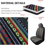 Pariitadin Baja Saddle Blanket Car Seat Covers Front Set with Seat Belt Pads, Washable Breathable Striped Woven Cloth Seat Co