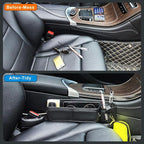 2 Pack Car Seat Gap Filler Organizer for SUV Truck Universal PU Leather Storage Box with Seats Belt Holder Automotive Consoles Side Gaps Small Things Catcher Auto Essentials Accessories for Women Men