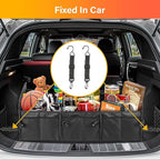 YSSOA Multi Compartments Car Trunk Organizer, 600D Anti-slip Waterproof Oxford Polyester Car Storage, with Adjustable Strap,